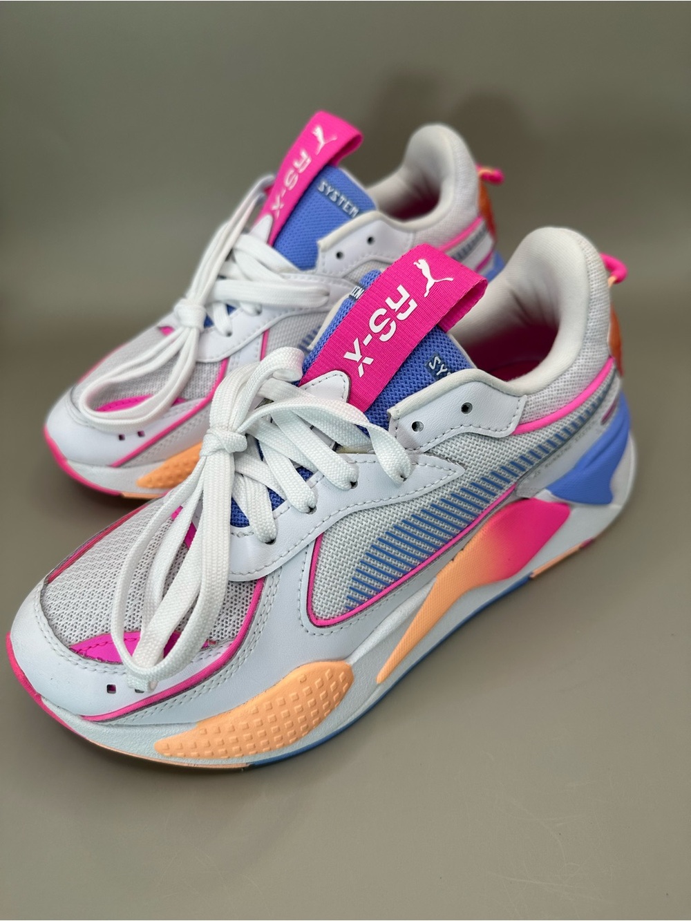 Puma Womens RS X Pop 385704-01 White Running Shoes Sneakers Size 6.5